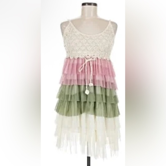 J. Crew Dresses & Skirts - NWT J.Gee Women’s Boho Crochet & Tiered dress size SP/ Small Petite